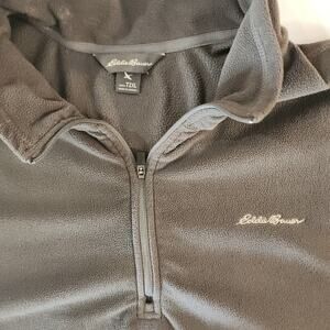 Eddie Bauer Men Long Sleeve Fleece 1/4 Zip Pullover Sweatshirt Gray Size‎ XXL